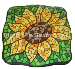 girasol-de-mosaico pintura-girasol-de-mosaico
