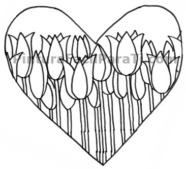 dibujos-tulipanes pintar-tulipanes